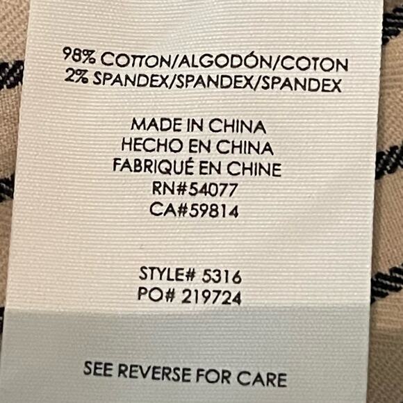 Cabi Cream Navy Striped Cuffed Cottagecore Vacation Wide Leg Capri NWOT Size 10 - Picture 8 of 11